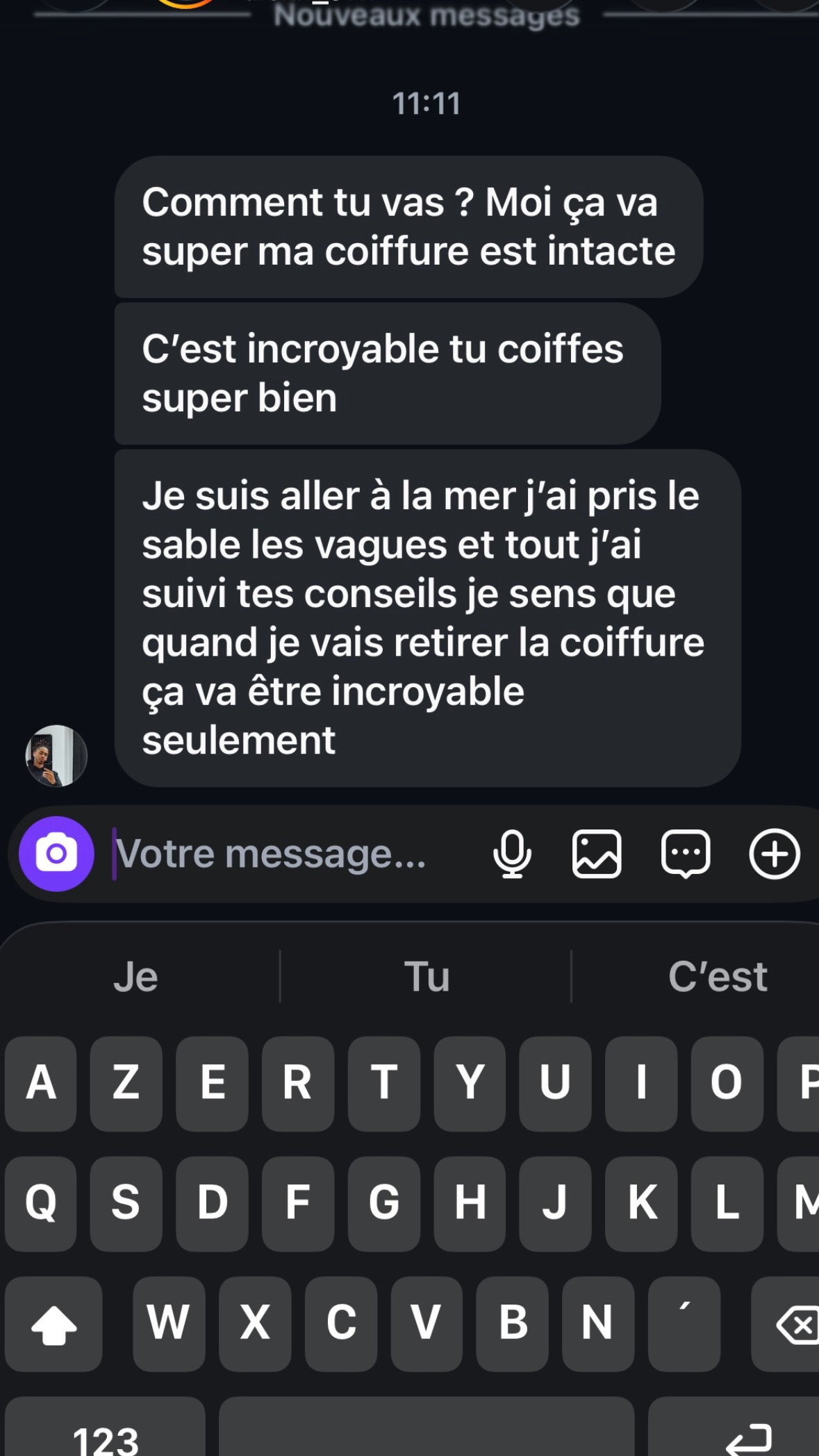 Avis client sur la tenue de la coiffure